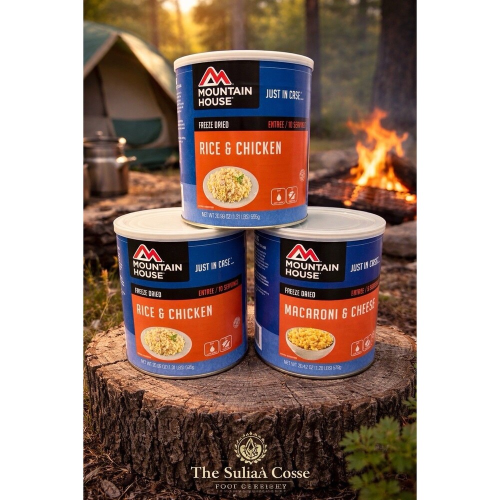 Mountain House Freeze Dried Meals Lot Of 3 Rice Chicken Mac Cheese Camping